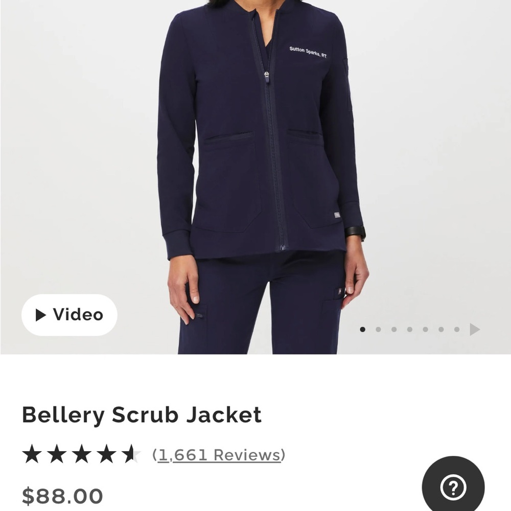 FIGS Ellery Women's Navy Scrub Jacket